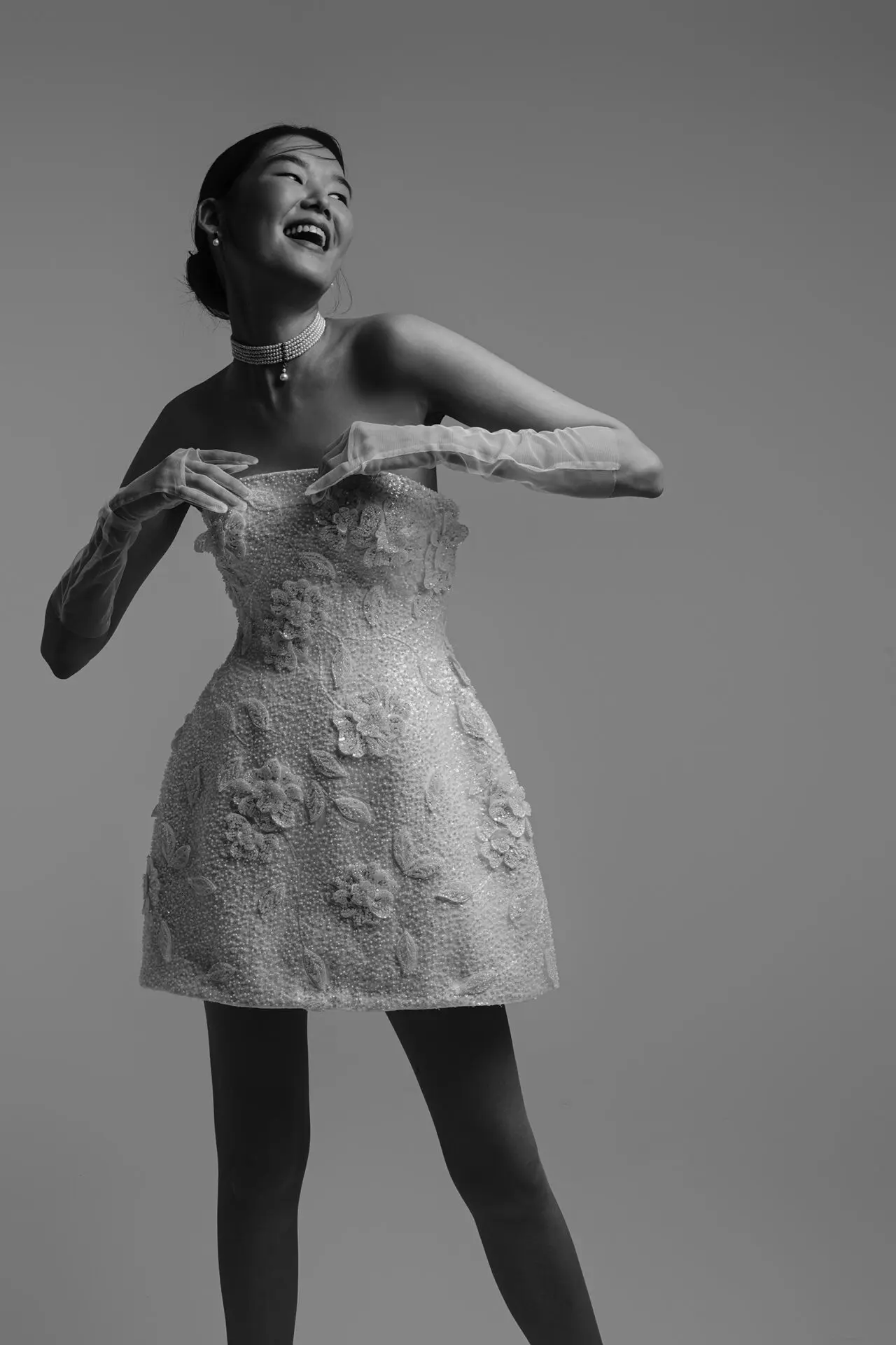 Portatif Transparan Etekli Puantiyeli Helen ve Balık Gelinlik Modeli